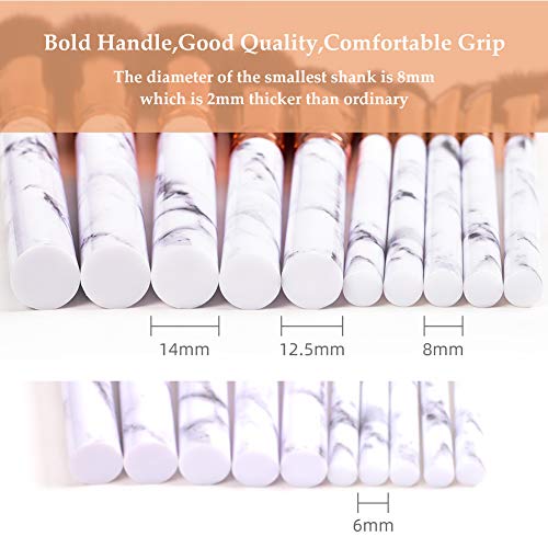 HEYMKGO Makeup Brushes Professional Marble Makeup Brush Set, Soft and Odor-fr...