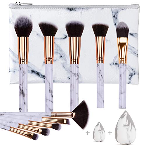 HEYMKGO Makeup Brushes Professional Marble Makeup Brush Set, Soft and Odor-fr...