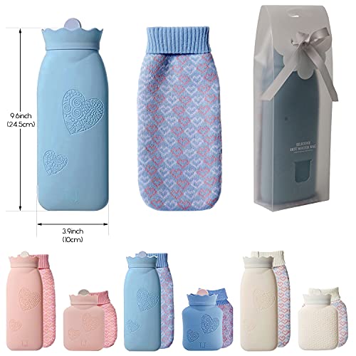 Hot Water Bottle Bag with Knit Cover, Hot & Cold Therapies Back Pain - for Pa...