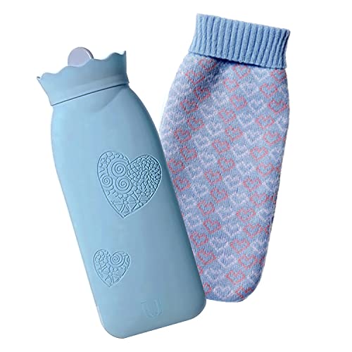 Hot Water Bottle Bag with Knit Cover, Hot & Cold Therapies Back Pain - for Pa...