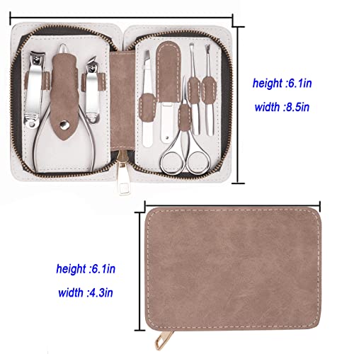 Manicure Set Nail Clippers Pedicure Kit -8 Pieces Stainless Steel Personal ca...