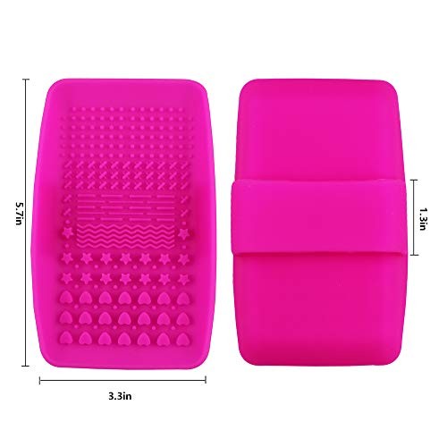 HHZM Makeup Brush Cleaning Mat, Silicone Makeup Brush Cleaning Mat, Portable ...