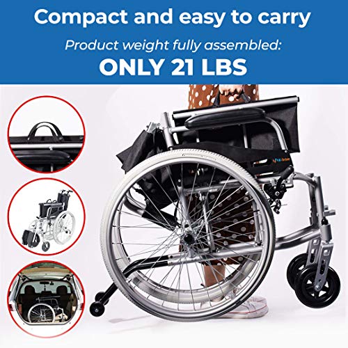Hi-Fortune Magnesium Wheelchair 21lbs Lightweight Self-propelled Chair with T...