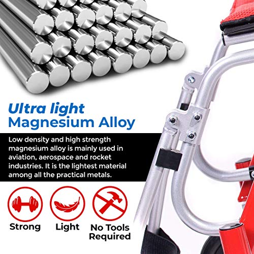 Hi-Fortune Magnesium Wheelchair 21lbs Lightweight Self-propelled Chair with T...