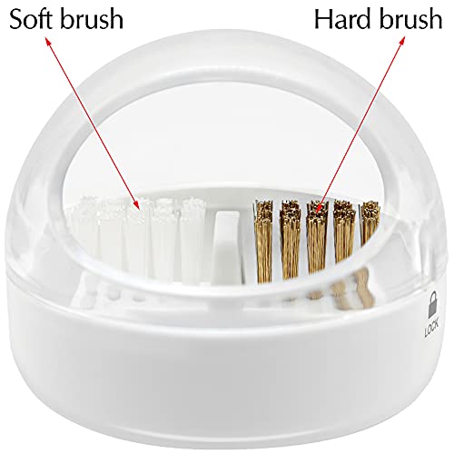 Nail Art Cleaner Tool Case with Steel Wire Brush and Nylon Brush for Cleaning...