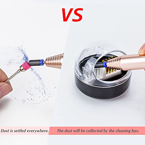 Nail Art Cleaner Tool Case with Steel Wire Brush and Nylon Brush for Cleaning...