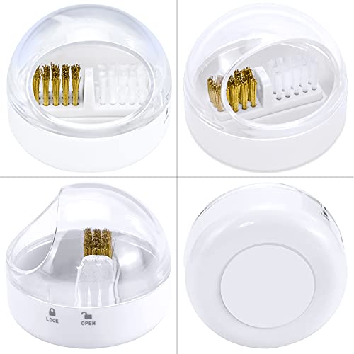 Nail Art Cleaner Tool Case with Steel Wire Brush and Nylon Brush for Cleaning...