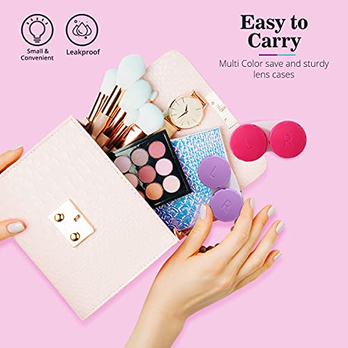 Contact Lens Case Pack of 12 Compact Size Multi-Color & Leak-proof Contacts C...