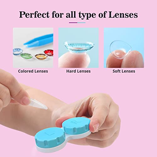 Contact Lens Case Pack of 12 Compact Size Multi-Color & Leak-proof Contacts C...
