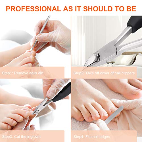 HIBOX 3 in 1 Ingrown Toenail Tools, surgical stainless pedicure manicure tool...