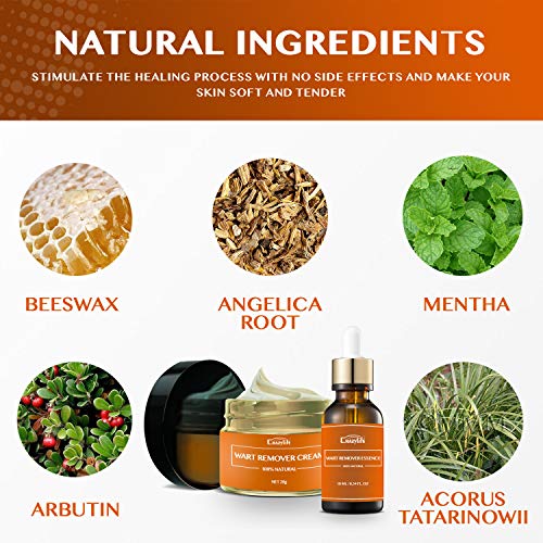 Wart & Skin Tag Remover Set Essence + Cream Lotion Effective Treatment Wart R...