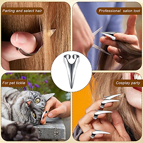 10 Pieces Adjustable Hair Parting and Selecting Tool Hair Sectioning Ring Nai...