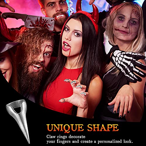 10 Pieces Finger Claws Cosplay Claws Rings Full Finger Set Retro Metal Nail P...