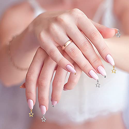 2101 Pieces Dangle Nail Art Charms, Include 1000 Pcs Nail Jewelry Rings, 1000...
