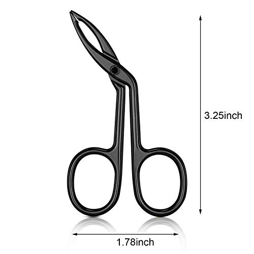 3 Packs Eyebrow Scissors Tweezers, Scissors Handle Shaped Eyebrow Straight Ti...