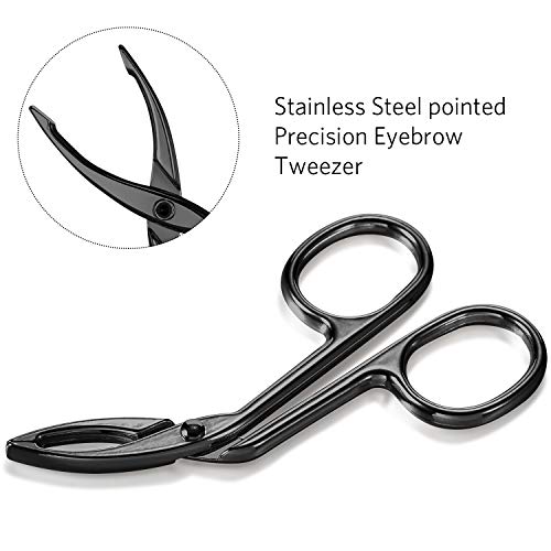 3 Packs Eyebrow Scissors Tweezers, Scissors Handle Shaped Eyebrow Straight Ti...