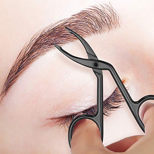 3 Packs Eyebrow Scissors Tweezers, Scissors Handle Shaped Eyebrow Straight Ti...