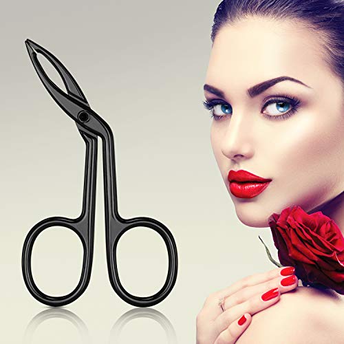 3 Packs Eyebrow Scissors Tweezers, Scissors Handle Shaped Eyebrow Straight Ti...