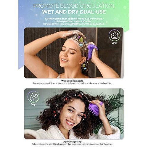 Scalp Massager, Scalp Scrubber, Hicober Scalp Massager Shampoo Brush Head Mas...