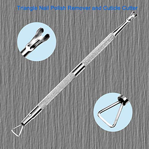 HIFAU 2PCS Premium Cuticle Pusher and Cutter, Manicure Tools Set for Fingerna...