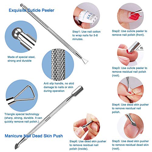 HIFAU 8PCS Premium Cuticle Nippers Pusher Manicure Tools Set, Professional In...