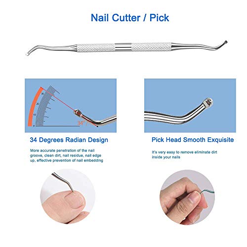 HIFAU 8PCS Premium Cuticle Nippers Pusher Manicure Tools Set, Professional In...