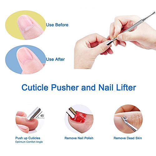 HIFAU 8PCS Premium Cuticle Nippers Pusher Manicure Tools Set, Professional In...