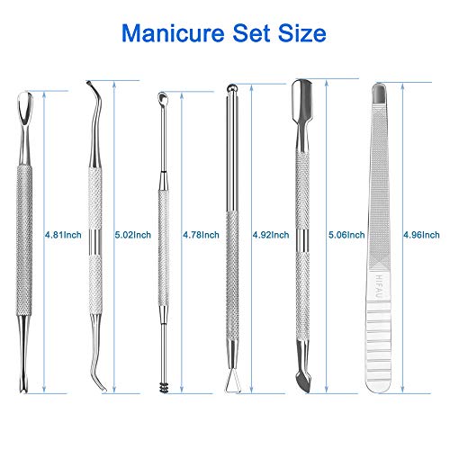 HIFAU 8PCS Premium Cuticle Nippers Pusher Manicure Tools Set, Professional In...