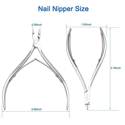 HIFAU 8PCS Premium Cuticle Nippers Pusher Manicure Tools Set, Professional In...