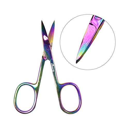 HIGH'S 2 Pcs Nail Scissors Kit Rainbow Colorful Stainless Steel Professional ...