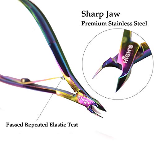 HIGH'S 2 Pcs Nail Scissors Kit Rainbow Colorful Stainless Steel Professional ...