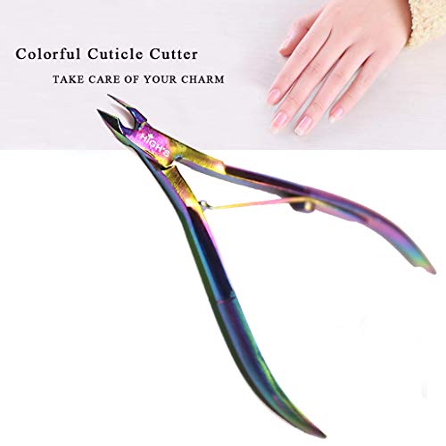 HIGH'S 2 Pcs Nail Scissors Kit Rainbow Colorful Stainless Steel Professional ...