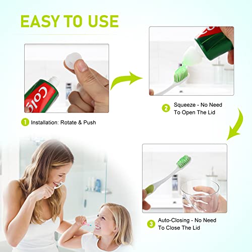 Self-Closing Toothpaste Caps,5 Pcs Toothpaste Squeezers Cap Keeps Toothpaste ...