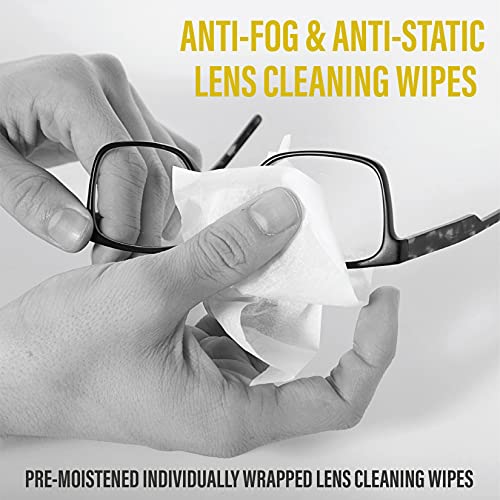 Lens Cleaning Towelettes | Pre-moistened | No Silicone | Anti-Static | for Ey...