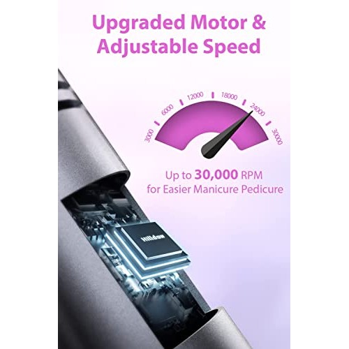 Hilldow 30000 RPM Nail Drill Machine, Portable Electric Nail File for Acrylic...