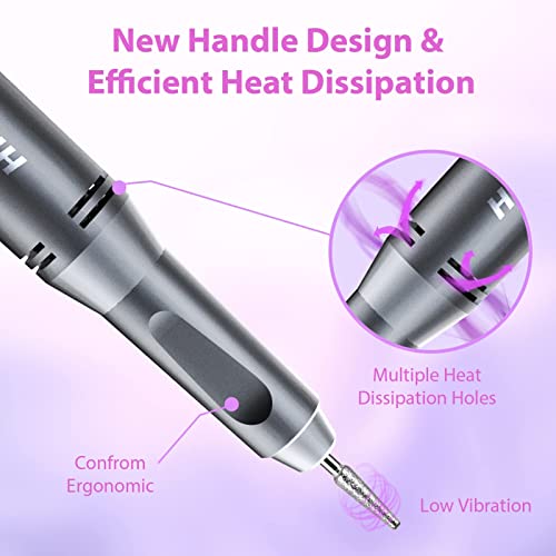 Hilldow 30000 RPM Nail Drill Machine, Portable Electric Nail File for Acrylic...
