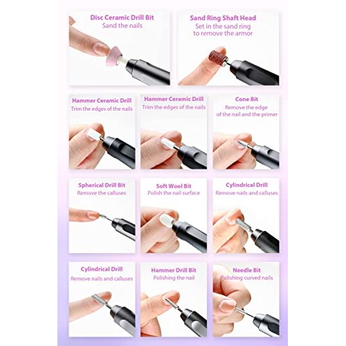 Hilldow 30000 RPM Nail Drill Machine, Portable Electric Nail File for Acrylic...