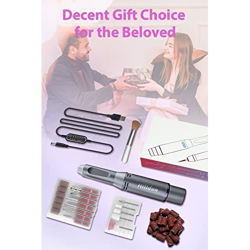 Hilldow 30000 RPM Nail Drill Machine, Portable Electric Nail File for Acrylic...