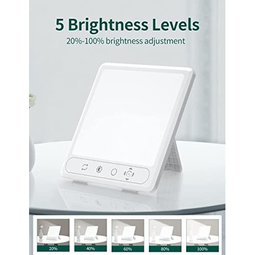 HILOLY Light Therapy Lamp, UV-Free 10000 Lux Therapy Light, Sun Lamp with 5 A...