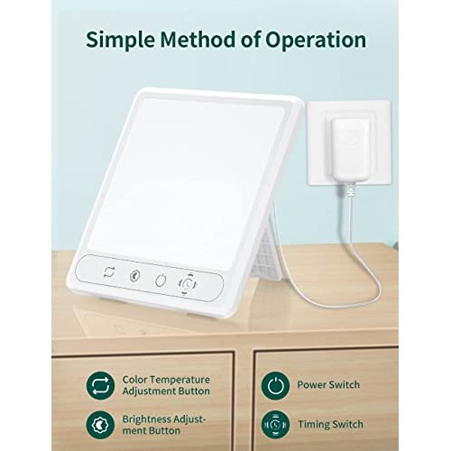 HILOLY Light Therapy Lamp, UV-Free 10000 Lux Therapy Light, Sun Lamp with 5 A...