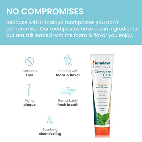 Himalaya Botanique Complete Care Toothpaste, Simply Mint, Plaque Reducer for ...