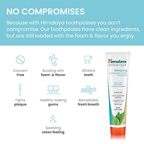 Himalaya Botanique Complete Care Whitening Toothpaste, Simply Mint, for a Cle...