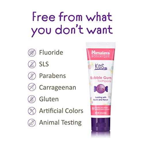 Himalaya Botanique Kids Toothpaste, Bubble Gum Flavor to Reduce Plaque and Ke...