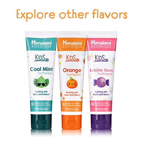 Himalaya Botanique Kids Toothpaste, Bubble Gum Flavor to Reduce Plaque and Ke...