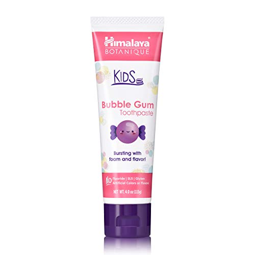 Himalaya Botanique Kids Toothpaste, Bubble Gum Flavor to Reduce Plaque and Ke...