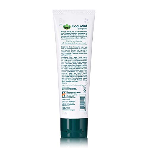 Himalaya Botanique Kids Toothpaste, Cool Mint Flavor to Reduce Plaque and Kee...