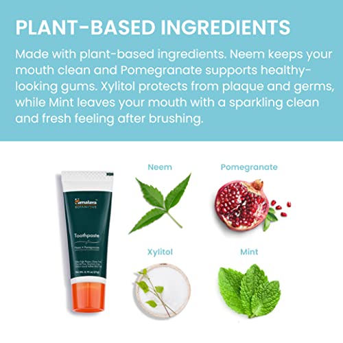 Himalaya Botanique Neem & Pomegranate Toothpaste, Original Formula for Bright...