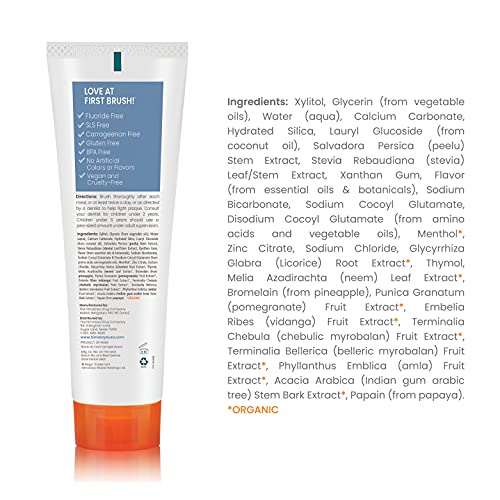 Himalaya Botanique Whitening Antiplaque Toothpaste with Xylitol for Plaque Re...