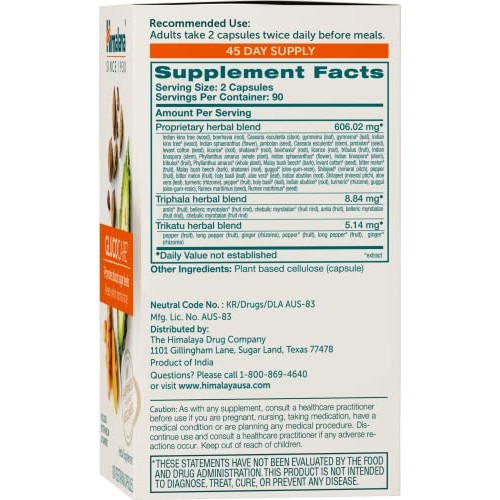 Himalaya GlucoCare for Balanced Blood Sugar Support, 626 mg, 180 Capsules, 45...