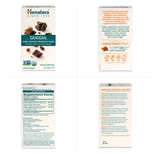 Himalaya Guggul, Cholesterol Supplement for Healthy LDL, HDL and Triglyceride...